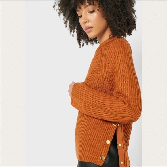 Topshop ribbed side button Sweater - Picture 1 of 6